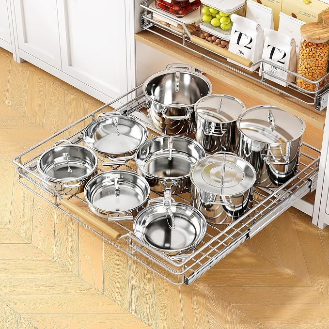 Pull out Cabinet Organizer, Heavy Duty Smooth Sliding Under Cabinet Shelves - Image 2