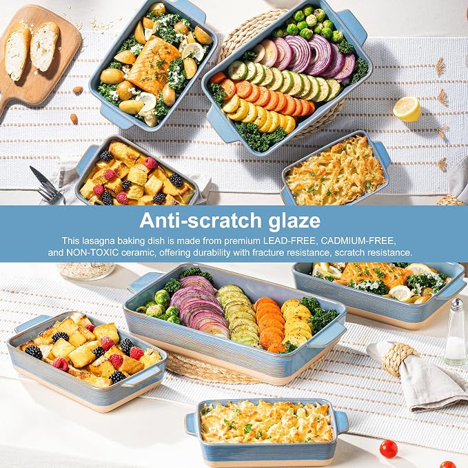 Dafuceramic Casserole Dishes for Oven, Baking Dishes, Ceramic Bakeware Sets of 4 - Image 4