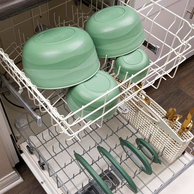 Pera Mixing Bowls with Lids Set, 8 Piece, BPA Free Nesting Kitchen Bowl Set - Image 6