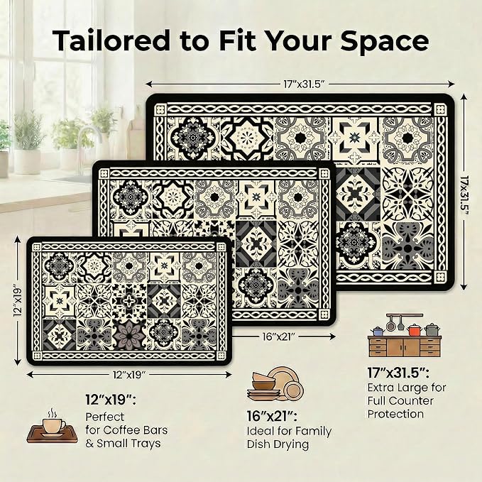Boho Dish Drying Mat for Kitchen Counter - Image 7