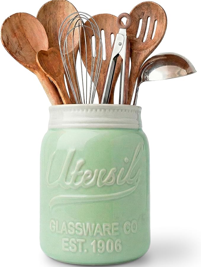 Comfify Wide Mouth Mason Jar Utensil Holder Decorative Kitchenware Organizer by Comfify