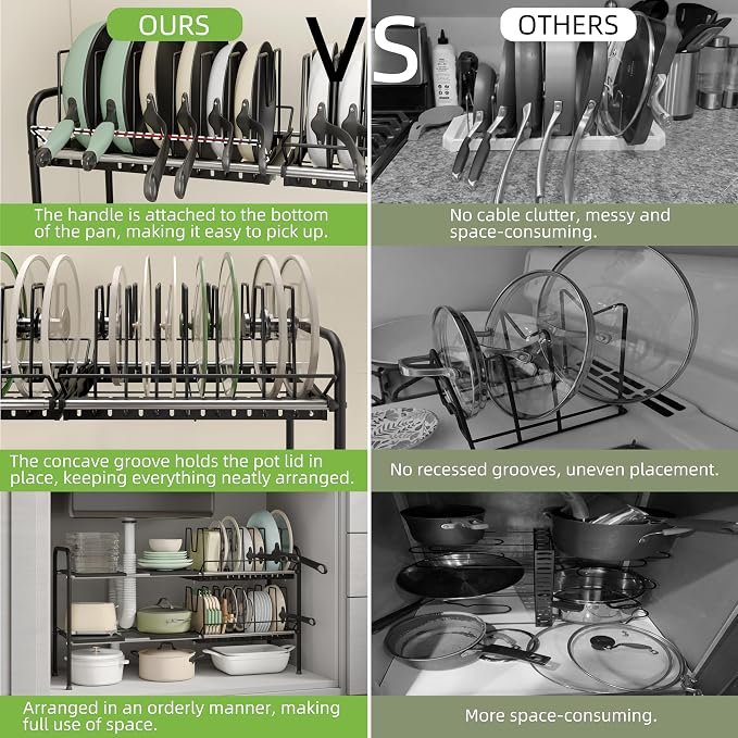 NETEL Adjustable Under Sink Organizers and Storage, Pots and Pans Organizer - Image 7