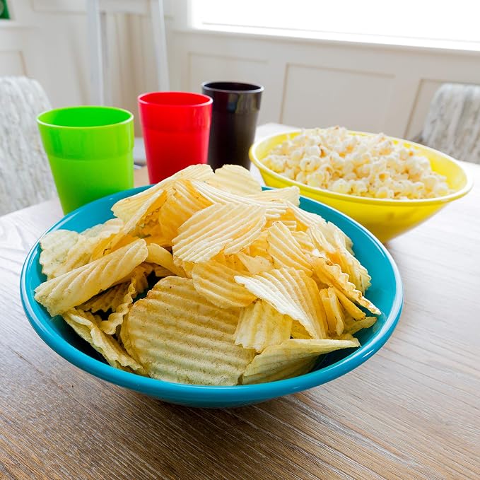 Youngever 9 Pack 3000ML Re-usable Plastic Mixing and Serving Bowls, Popcorn - Image 4