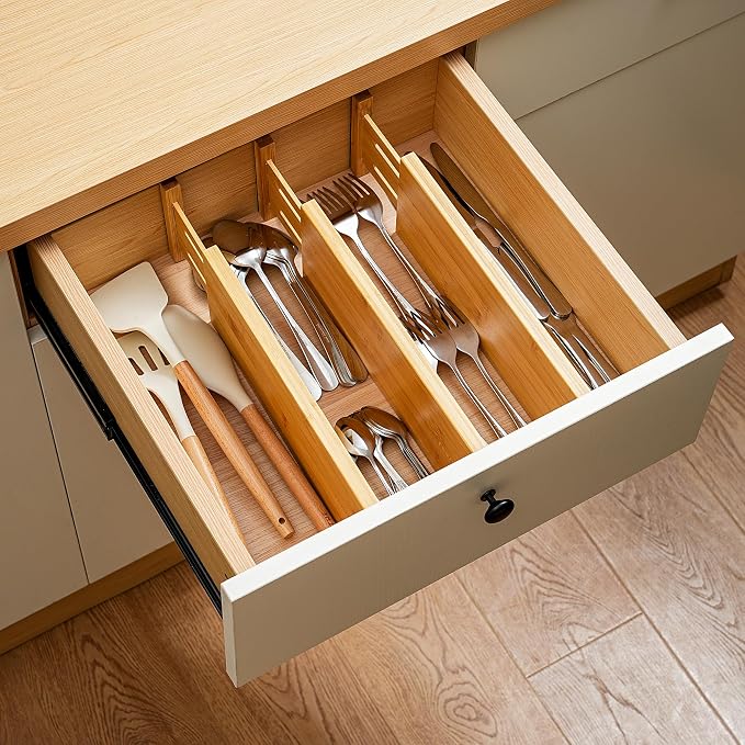 Fabsome Dresser Drawer Organizers 6 Pack, 4.65'' High Adjustable from 12.5-17‘’ - Image 7