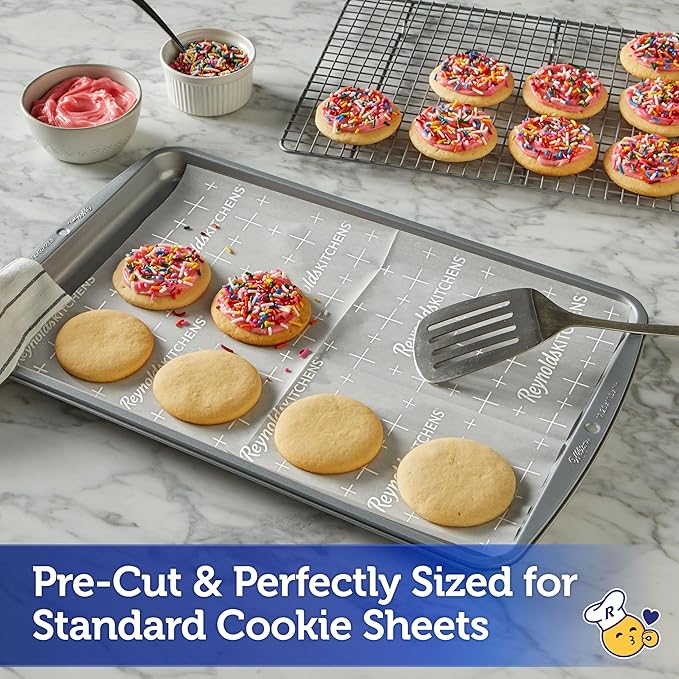 Reynolds Kitchens Cookie Baking Sheets, Pre-Cut Parchment Paper, 100 Sheets - Image 3