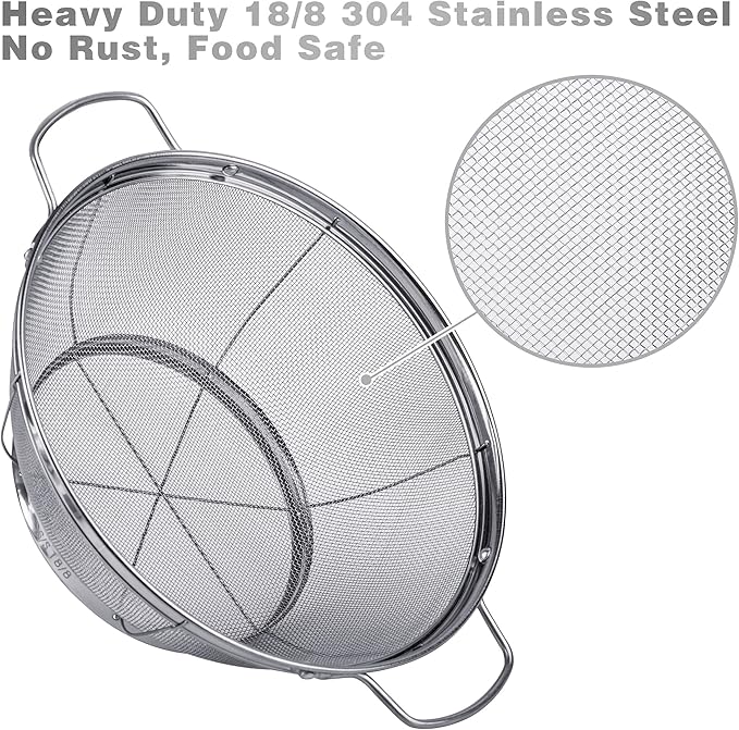 5 Pack 18/8 Stainless Steel Colander Sieves, Rinse or Steam - Image 2
