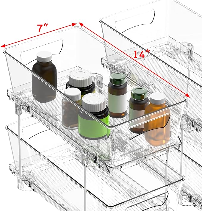 Simple Houseware 2 Tier Basket Drawer Cabinet Pull-Out Organizer, 2 Pack - Image 9
