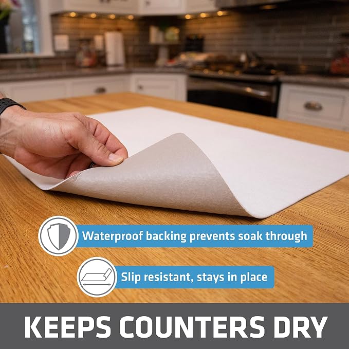 Drymate Jumbo XL Dish Drying Mat, Low-Profile, Super Absorbent, Quick Dry Fabric - Image 3