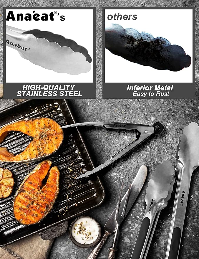 Anaeat Premium Stainless Steel Kitchen Tong, BBQ - Image 3