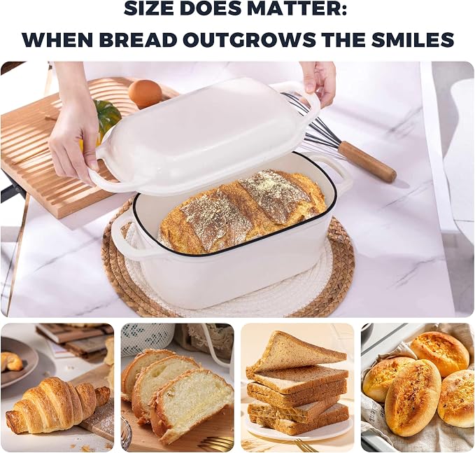 4.6 Quart Dutch Oven for Sourdough Bread Baking, Combo Oval Enameled Cast Iron - Image 7