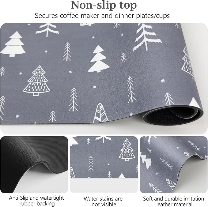 Bloss Christmas Dish Drying Mat, Fit Under Coffee Maker Machine/Kitchen Counter - Image 6
