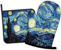 The Starry Night Oven Mitts and Pot Holders Kitchen Cooking Gloves 2 Pcs Set by Oeaskly