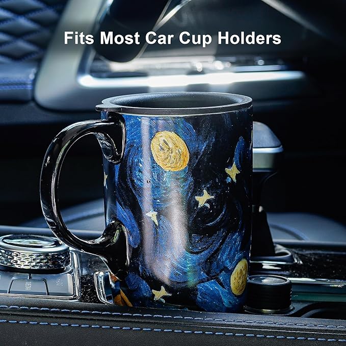Topadorn Ceramic Coffee Travel Mug - 17 Oz Large Ceramic Latte Teacup with - Image 3