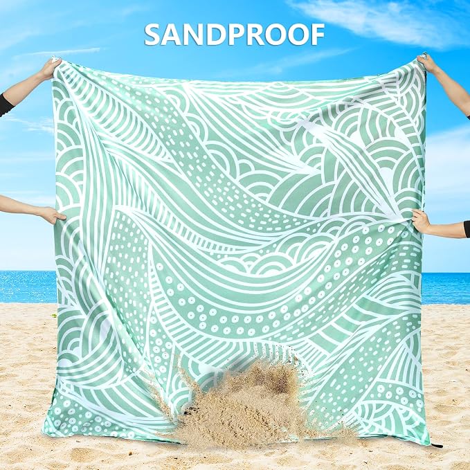 HIHOHO Beach Blanket Waterproof Sandproof Extra Large Beach Mat 79" X - Image 3