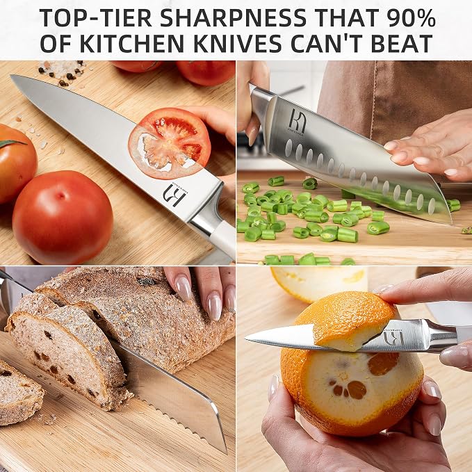 Knife Set Premium, Japanese 15 Pcs High Carbon Stainless Steel Kitchen Knife - Image 4