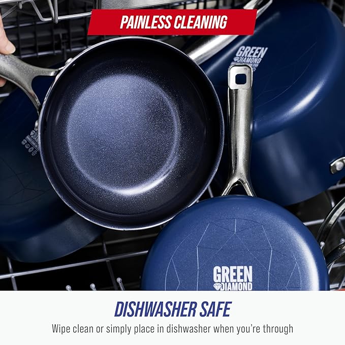 Blue Diamond 8" Nonstick Frying Pan Skillet, Diamond Infused PFAS-Free Ceramic - Image 8
