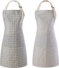 Tosewever 2 Pieces Kitchen Cooking Aprons, Waterproof Linen Adjustable Bib by Tosewever