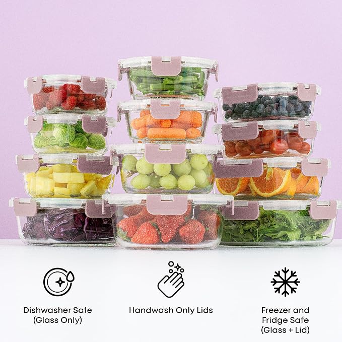 JoyJolt 24pc Borosilicate Glass Storage Containers - Image 2