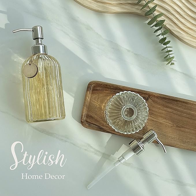 JASAI 2PACK 18 Oz Glass Soap Dispenser - Image 5
