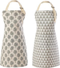 Tosewever 2 Pieces Cotton Linen Waterproof Bib Apron by Tosewever