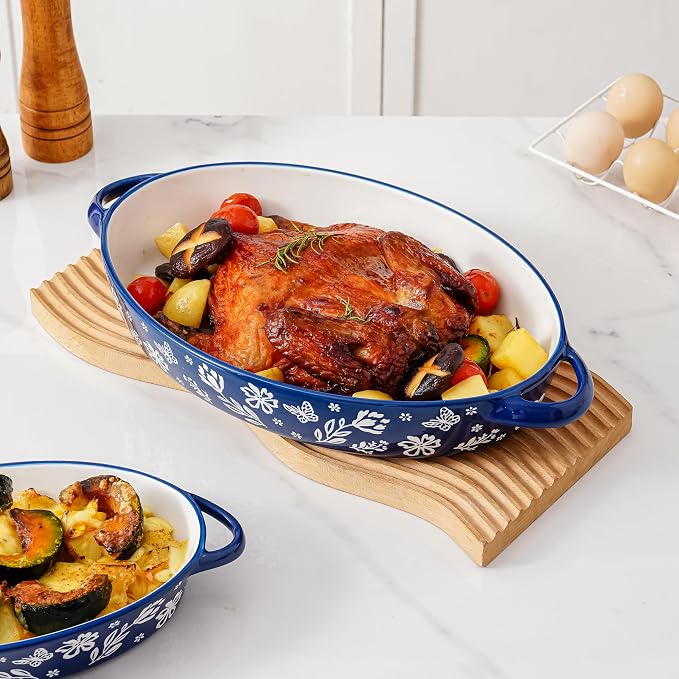 Baking Dish Casserole Dish Ceramic Au Gratin Baking Dish Lasagna Pan Oval - Image 2