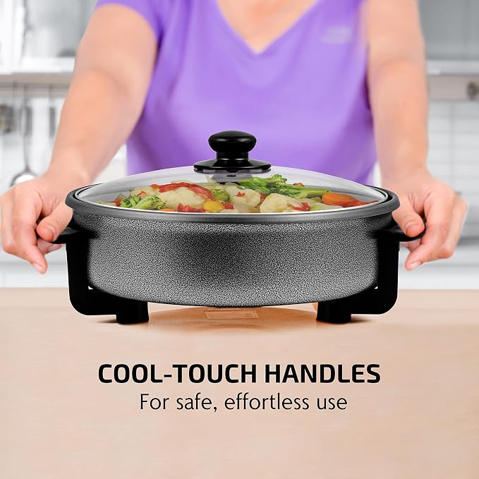 OVENTE 11.5-Inch Electric Skillet & Frying Pan, 1400W Nonstick Cooking Pan - Image 7