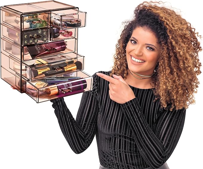 Sorbus Acrylic Makeup Organizer Set, 7-Drawer Vanity & Countertop Cosmetic - Image 7