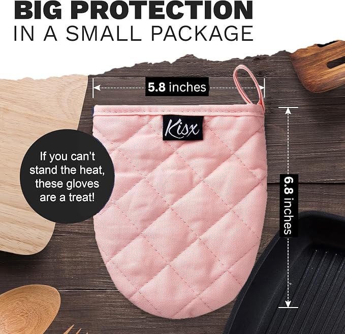 Pink Silicone Oven Mitts & Pot Holders Set - Image 2