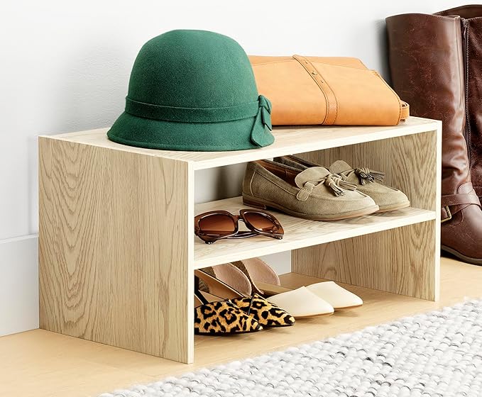 Whitmor Wood Stackable 2-Shelf Shoe Rack, 24 inches - Image 2