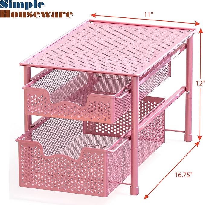 Simple Houseware Stackable 2 Tier Sliding Basket Organizer Drawer - Image 3