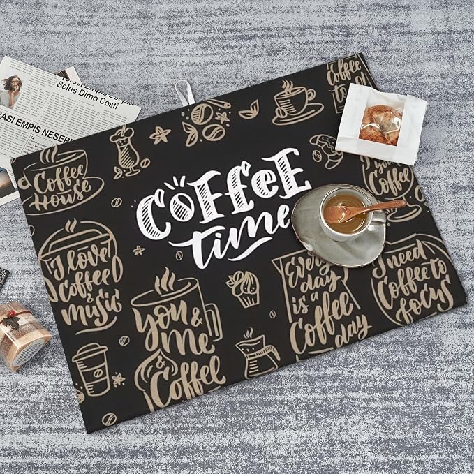 Coffee Time Dish Drying Mat 18x24 Inch, Microfiber Absorbent Fast Dry Mat Large - Image 7