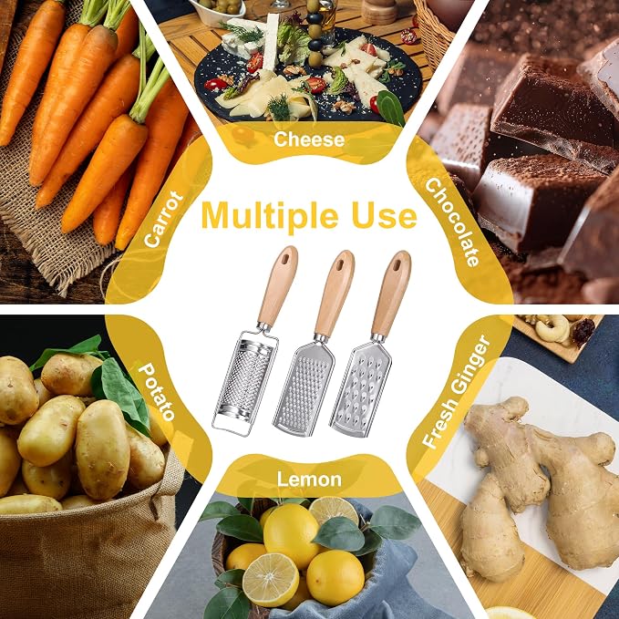 Handheld Cheese Graters with Cleaning Brush Stainless Steel Vegetable Grater - Image 6
