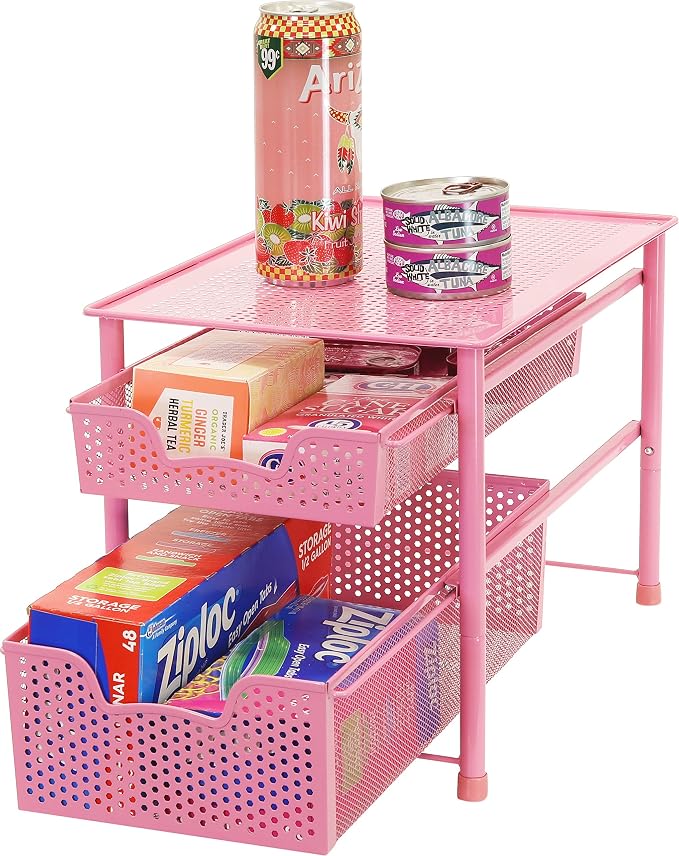 Simple Houseware Stackable 2 Tier Sliding Basket Organizer Drawer - Image 4