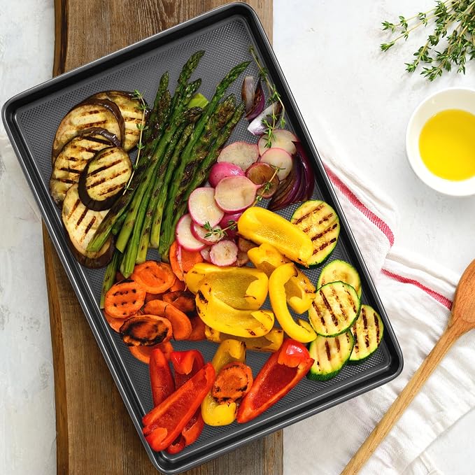 Tiawudi Baking Sheet Pan Set, 0.8mm Thick Heavy Duty Cookie Sheet - Image 7