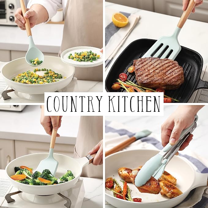 Country Kitchen Non Stick Silicone Utensil Set - Image 4