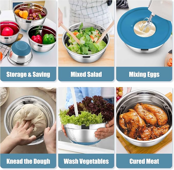 E-far Stainless Steel Mixing Bowls - Image 4
