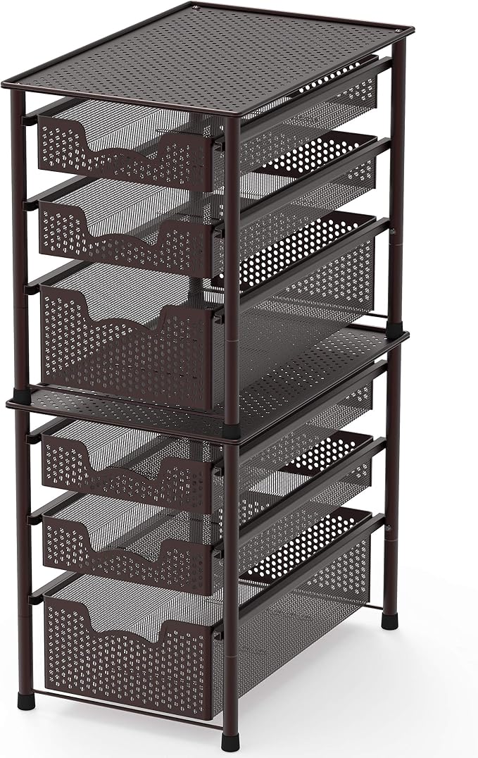 Simple Houseware Stackable 3 Tier Sliding Basket Organizer Drawer - Image 4