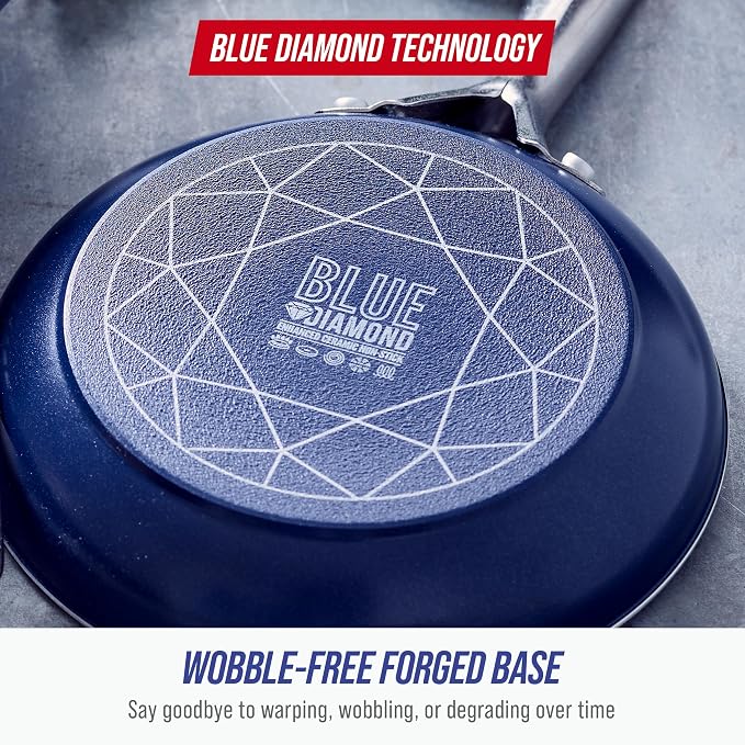Blue Diamond 8" Nonstick Frying Pan Skillet, Diamond Infused PFAS-Free Ceramic - Image 7