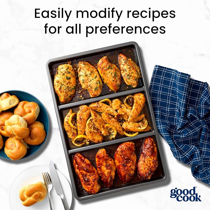 GoodCook Divided Baking Sheet Premium Carbon Steel Nonstick Pan, 11 x 17-Inch - Image 4
