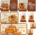 Fanfanwin 10 Pcs Fall Thanksgiving Turkey Kitchen Decor Set Kitchen Towels Pot by Fanfanwin