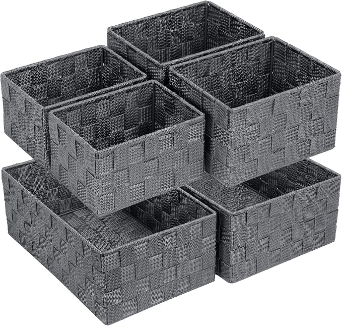 Posprica Woven Storage Baskets for Organizing 6 Pack, Large&Small Storage Cube by Posprica