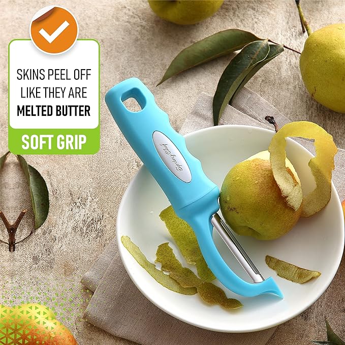 Spring Chef Premium Swivel Vegetable Peeler, Soft Grip Handle and Ultra Sharp - Image 4