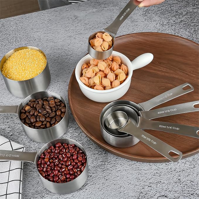 Measuring Cup Set of 8, 18/8 Stainless Steel Measuring Cups - Image 6