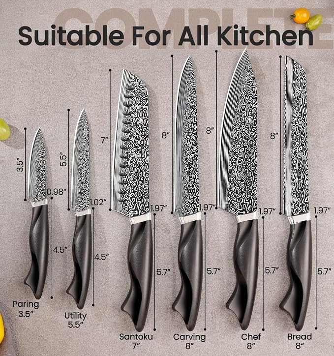 Knife Set, 15 Pieces Kitchen Knife Set - Image 2