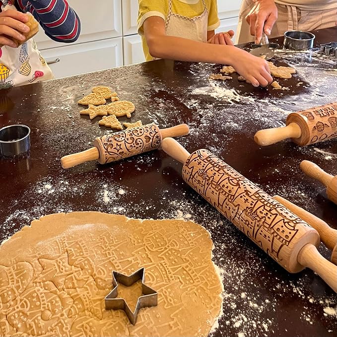 AZTEC Embossed Rolling Pin for Ceramic. Clay Roller and Ceramic Stamp for - Image 5