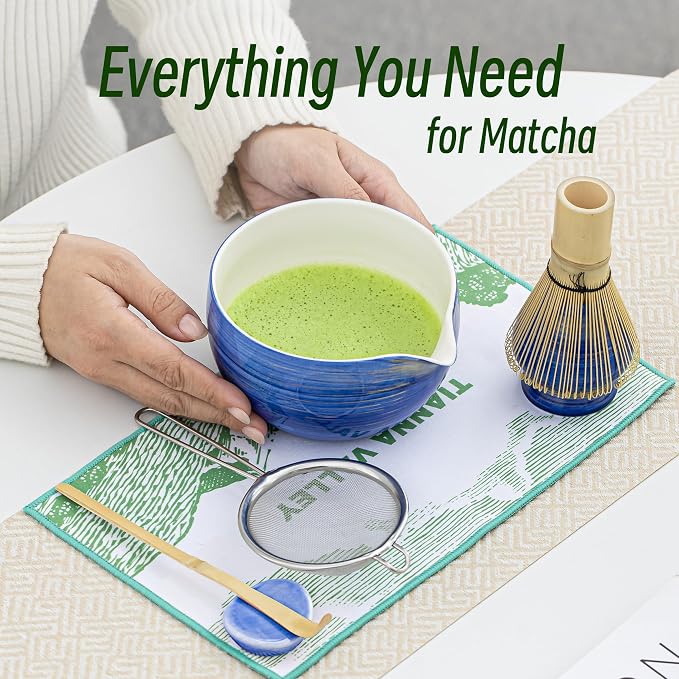 Matcha Whisk Set, Matcha Kit for Ceremony, 480 ML Ceramic Bowl - Image 2