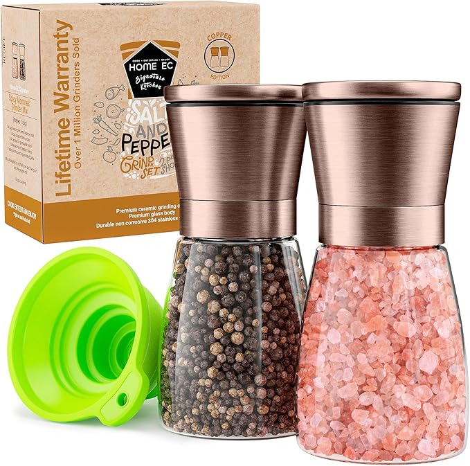 Home EC Original Copper Salt and Pepper Grinder Set of 2 by HOMEEC