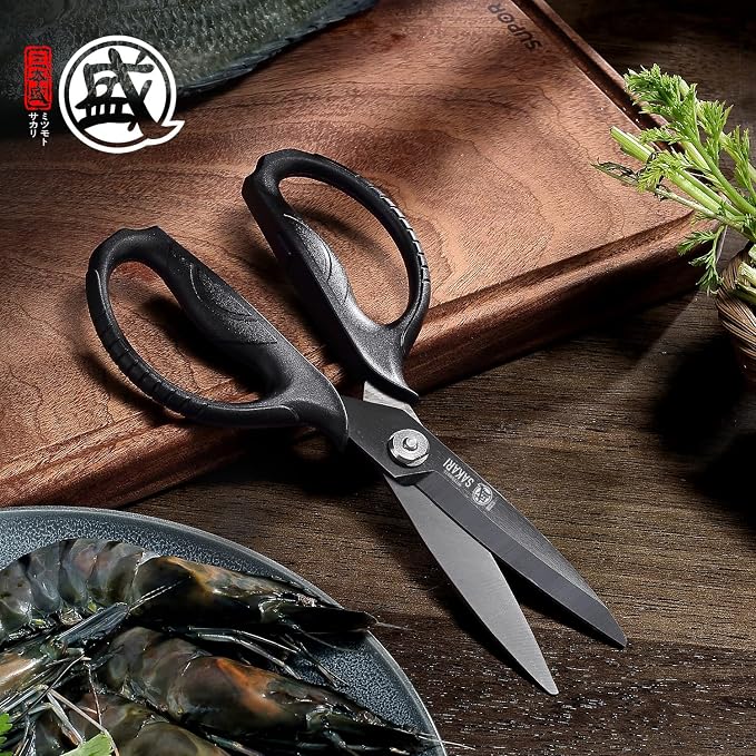 MITSUMOTO SAKARI Japanese Kitchen Scissors, Heavy Duty Poultry Shears, - Image 8