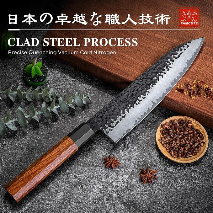 FAMCÜTE Customize Japanese Knife, Hand Forged 8 inch Chef Knife - Image 4