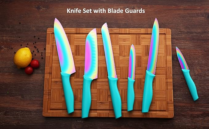 Knife Set with Spoons, KYA37B Knife Sets with Blade Guards and Measuring Spoons - Image 7